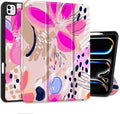 DONGKE Case for iPad Pro 13 inch (M5 2025 / M4 2024) – [Built-in Pencil Holder] Ultra Slim PU Leather Trifold Stand Cover with Soft TPU Back Auto Wake/Sleep - Floral Artistic