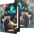 Case for All-New Kindle Paperwhite 12th Generation 7 inch 2024 &amp Kindle Colorsoft Signature Edition 2024 Lightweight Protective Smart Stand Cover with Auto Wake Sleep - Galaxy Cat and Butterfly