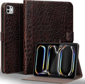 Gexmil Leather Case for iPad Pro 11 Inch (M5/M4) 2025/2024 with Magnetic Closure Adjustable StandProtective Shockproof Leather Smart Folio Cover Auto Sleep/Wake Anti-SlipBrown Crocodile
