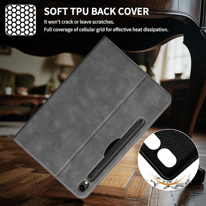 for Samsung Galaxy Tab S9 11 inch and S9 FE/S10 FE/S10 Lite 10.9inch Case 2023/2025(SM-X710/X510/X520/X400) Leather Protective Shell Protection Cover with S Pen HolderAuto Sleep/Wake.Black