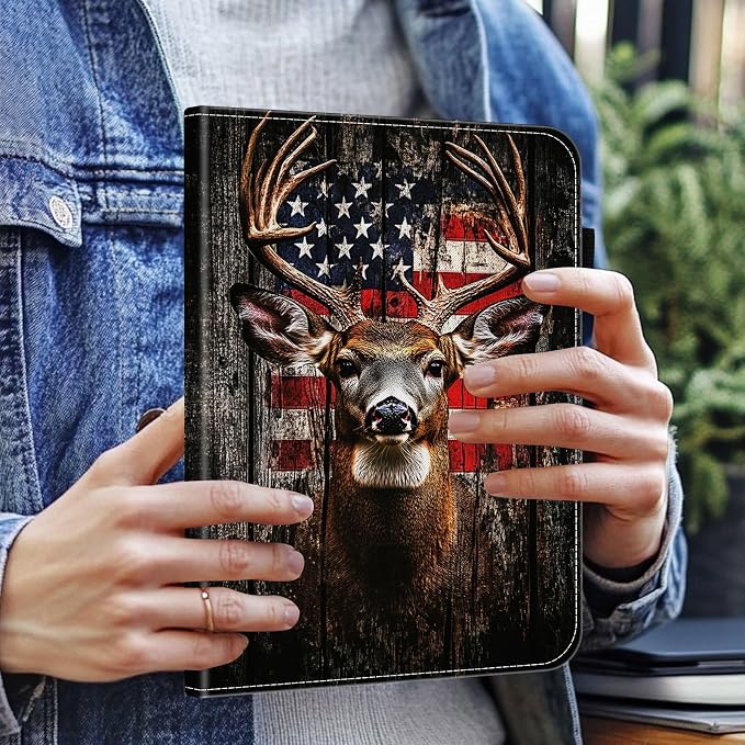 Rustic American Flag Deer