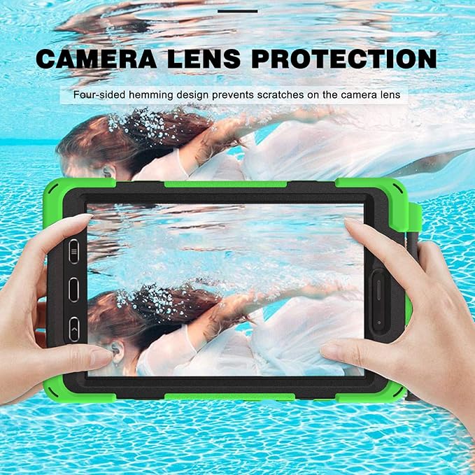 Case for Samsung Galaxy Tab Active 3 8 T570 T575 T577 Heavy Duty Shockproof Rugged 3 Layer Kids Durable Case with 360 Swivel Kickstand Shoulder Strap &amp Hand Strap