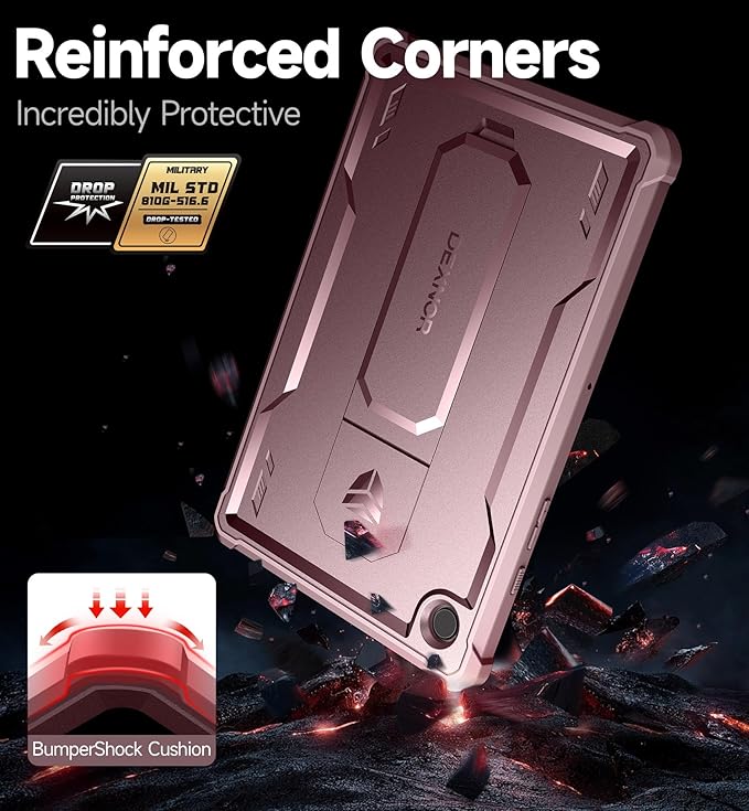 Dexnor Case for Samsung Galaxy Tab A8 10.5 Inch 2022 [Built in Screen Protector &amp Kickstand] Heavy Duty Shockproof Full Body Protective Cover for Galaxy Tab A8 Case-Pink
