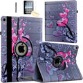Case for iPad A16 11-inch (11th Gen 2025) for 2022 iPad 10th Generation 10.9 inch Rotating Stand Smart Magnetic Cover for Model A3354 A3355 A3356 A2696 A2757 A2777 (Heart Flower)
