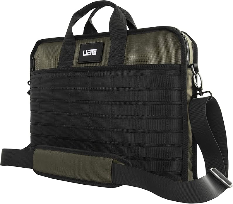 URBAN ARMOR GEAR UAG Tactical 14-inch Slim Brief fits Most Devices up to 13-inch to 14-inch Rugged Protective Slim Secure Laptop Tablet Carrying Bag with Shoulder Strap Olive