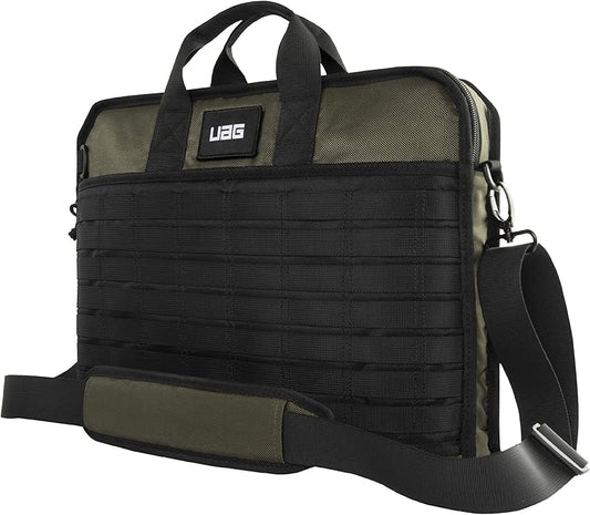 URBAN ARMOR GEAR UAG Tactical 14-inch Slim Brief fits Most Devices up to 13-inch to 14-inch Rugged Protective Slim Secure Laptop Tablet Carrying Bag with Shoulder Strap Olive