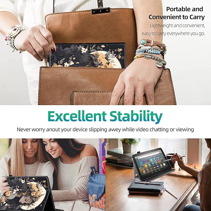 Case for All-New Amazon Kindle Fire HD 10 and Fire HD 10 Plus Tablet (13th/11th Generation 2023/2021 Release) 10.1 Slim Folding Stand Cover with Auto Wake/Sleep Anime Beautiful Girl