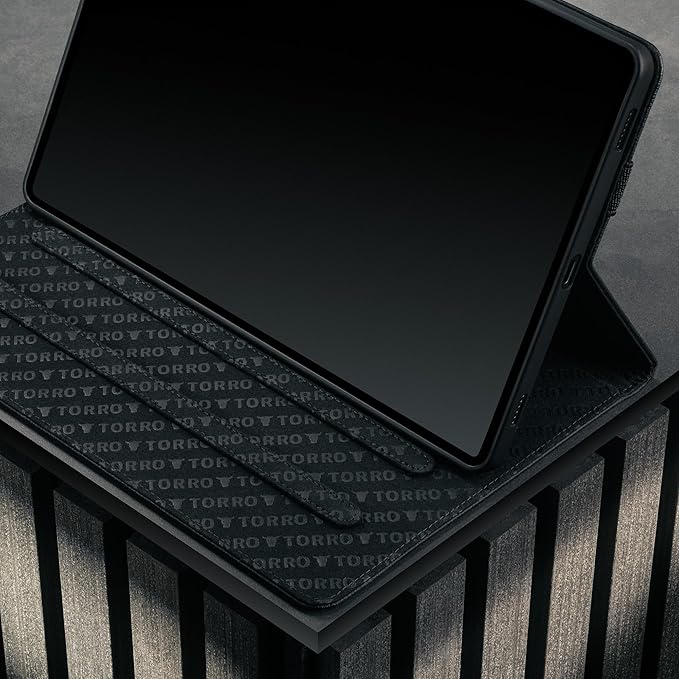 TORRO Leather Case Compatible with Samsung Galaxy Tab S11 – Premium Leather Galaxy Tab S11 2025 11” Case with Stand Function (Black)
