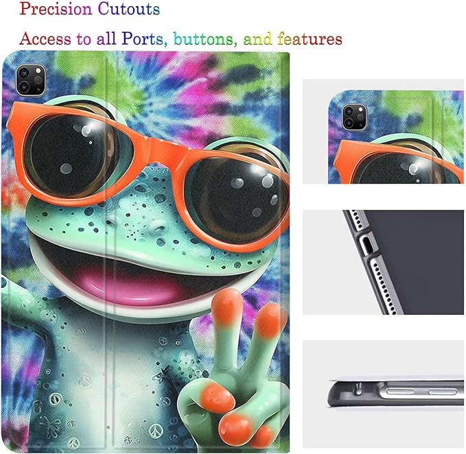 Case for Samsung Galaxy Tab A11/A9 8.7-Inch 2025/2023Adjustable Stand Auto Wake/Sleep Function Full Body Protection Cover - Frog Sunglasses