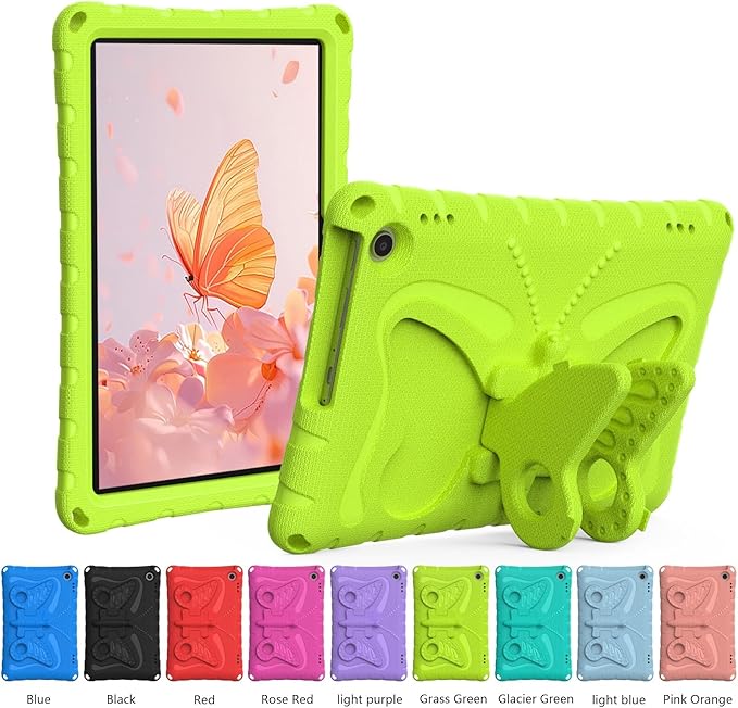 Kids Case Compatible with Kindle Fire HD 10 Tablet (13th/11th Generation 2023/2021 Release) Lightweight Shockproof Case EVA Foam Cover with Shoulder Strap &amp Stand Cover for Boys Girls(Grass Green