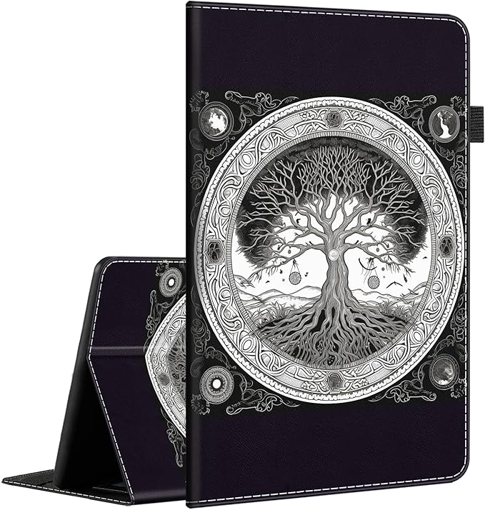 Case Fits Amazon Kindle Fire HD 8 &amp 8 Plus Tablet (12th Generation/10th Generation 2022/2020 Release) 8 Multi-Angle Smart Stand Cover Auto Sleep/WakeSun Moon Tree