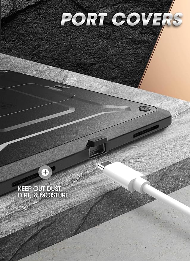 SUPCASE for iPad Air 5th Generation Case / iPad Air 4th Generation Case with Pencil Holder (Unicorn Beetle Pro) [Built-in Screen Protector &amp Stand] Rugged Case for iPad Air 5/4 10.9 Inch Black