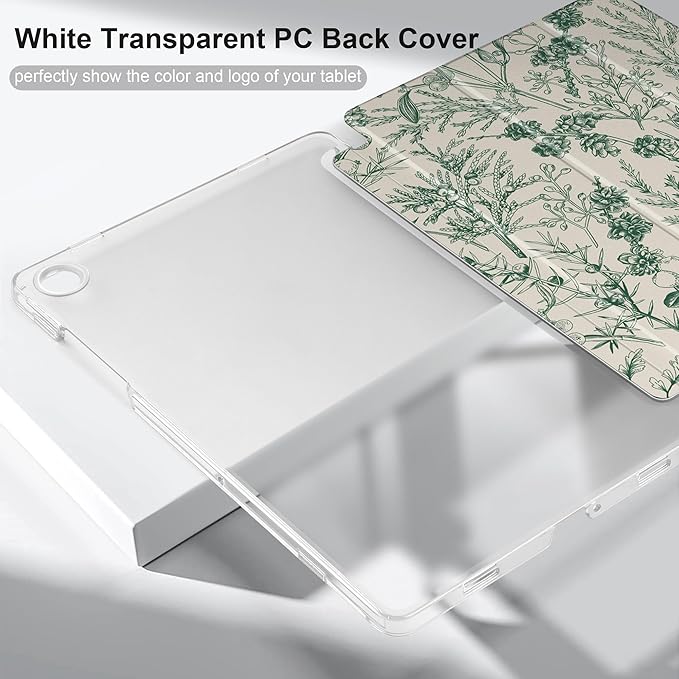 DONGKE Case for Samsung Galaxy Tab A11 Plus A11+ 11 inch (2025/2026) &amp Tab A9 Plus A9+ 11 inch (2024/2023) Slim Smart Stand Cover with Translucent Hard Back Auto Wake/Sleep - Plants &amp Berrie