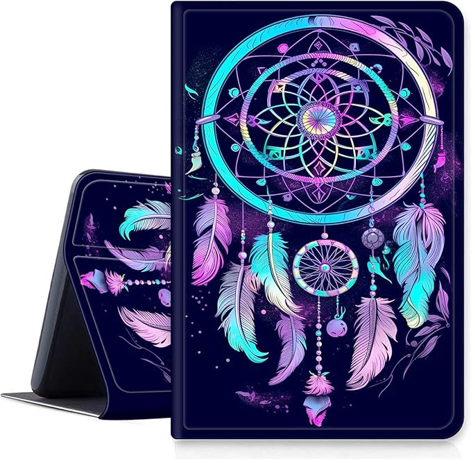 DIGTIALLL Case for iPad A16 11th Generation 11 inch 2025 / i10th Generation 10.9 Inch 2022 PU Leather Smart Premium Stand Protective Cover with Auto Sleep/WakeRainbow Dream Catcher