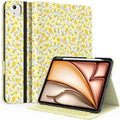 Case for iPad Air 11-inch M3/ M2 (2025/2024) iPad Air 5th/ 4th Generation 10.9'' (2022/2020) iPad Pro 11 (4th/3rd/2nd/1st Gen) Multi-Angle Stand Cover with Pencil Holder Yellow Flower