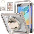 BRAECNstock for iPad 9th/ 8th/ 7th Generation Case 10.2 2021/2020/2019Shockproof Cover with 360° Rotating Hand Strap/StandScreen ProtectorCarrying Shoulder StrapPencil Holder(Khaki)