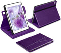DTTO for iPad 6th / 5th Generation 9.7 Inch (2018/2017) iPad Air 2 / Air 1 Case 360 Degree Rotating Premium Leather Folio Stand Cover with Pencil Holder Dark Purple