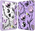 for iPad 9th Generation with Pencil Holder iPad 8th/7th Gen Case 10.2-inch [Built in Pencil Holder] Trifold Stand Auto Wake/Sleep Clear TPU Protection Back Cover Y2K Emo Girl SD166