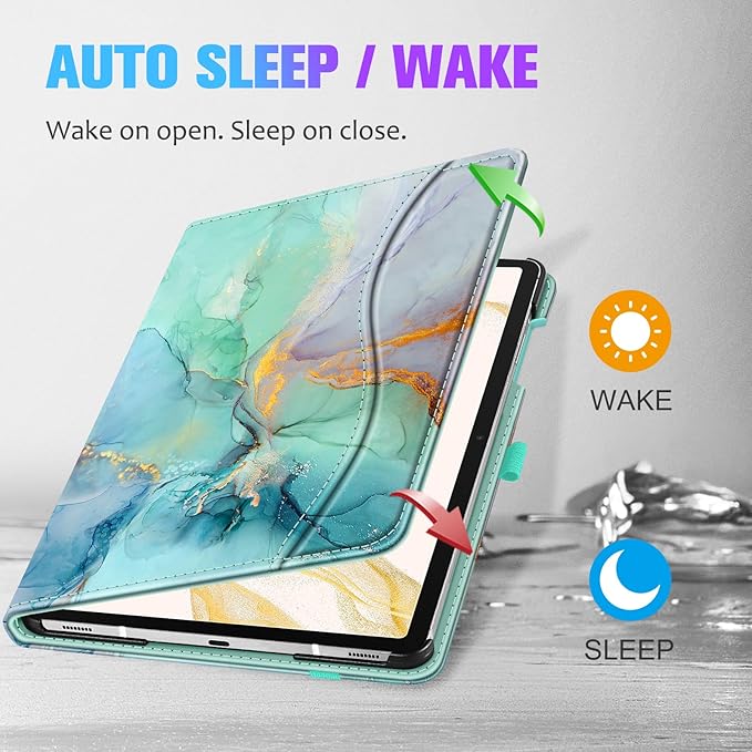 Fintie Case for Samsung Galaxy Tab S10+/ S9+/ S8+/ S7 FE/ S7+ 12.4 Inch Multi-Angle Viewing Protective Cover with Pocket Auto Sleep/Wake Emerald