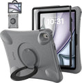 Pepkoo for iPad Air 13 inch Case for Kids with 360° Rotatable StandShockproof EVA Handle Cover for iPad Air 13 M3 2025 and M2 2024 Models