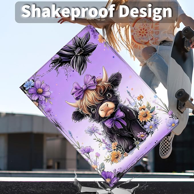 Case for Amazon Kindle Fire HD 10 and Fire HD 10 Plus 10.1 Tablet Case (13th/11th Generation 2023/2021 Release) Slim Fit PU Leather Cover with Auto Sleep/Wake - Baby Highland Cow