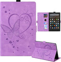 Case for Fire HD 10 Tablet 9th/7th/5th Generation 2019/2017/2015 Release Multiple Angles Viewing Stand Cover Soft TPU Back Cover with Pen Holder and Auto Wake/Sleep Purple