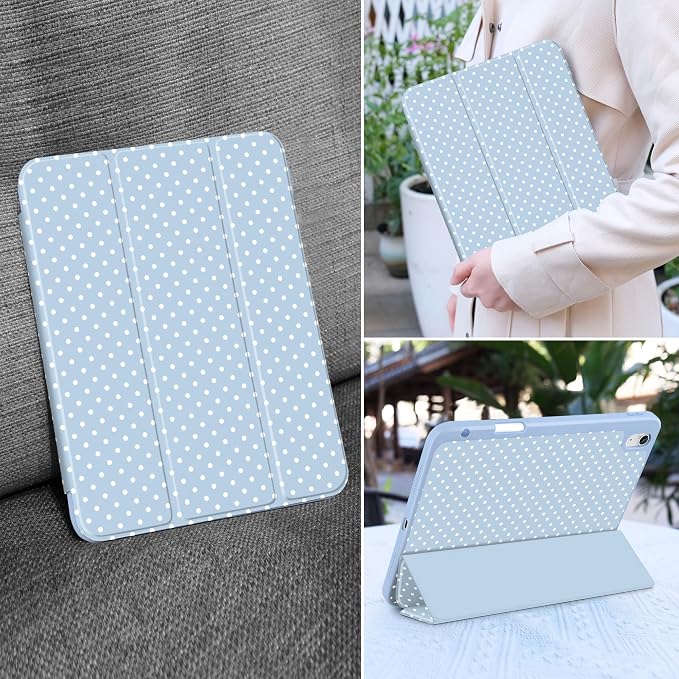 White Polka Dot & Blue