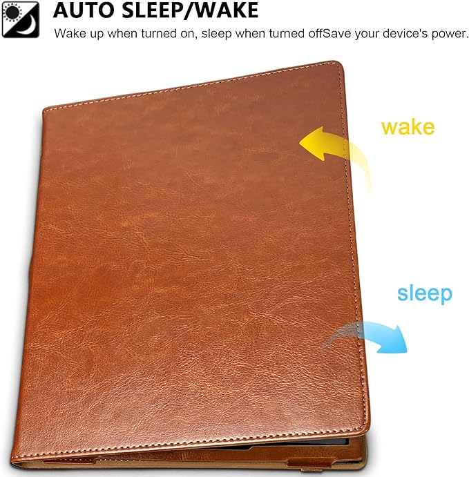 E NET-CASE Case for 10.3 Boox Note Air4 C (2024)/Boox Note Air3 C/Air3 B/W Tablet (2023) New Upgraded Design 360 Degree Rotating Stand Cover with Pen Holder/Hand Strap Auto Sleep/Wake (Brown)