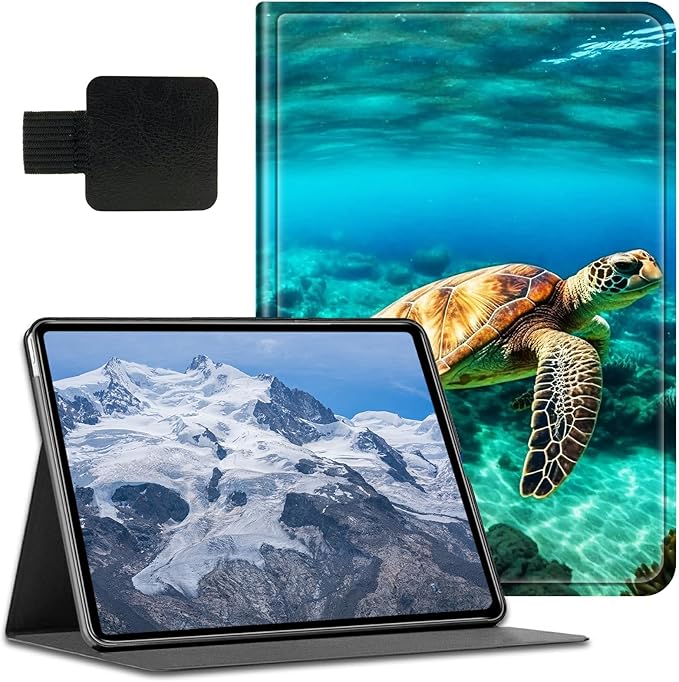 for Kindle Fire HD 8 &amp Fire HD 8 Plus Tablet (12th/ 10th Generation 2024/2022/2020 Release) Case with Pen Holder &amp Auto Wake/Sleepd Shockproof Stand Protective CoverSea Turtle