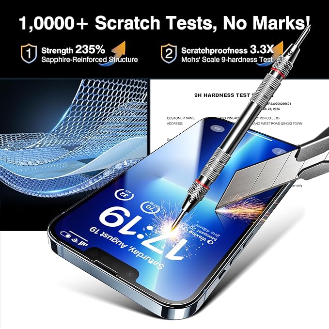EZ-GLAZ- 4 Pack for iPhone 13 Pro Max Screen Protector [6.7] With 2 Pack Camera Lens Protector 9H+ Hardness 12FT Military Grade Shatterproof Scratch Resistant Durable Tempered Glass Film with Flawle