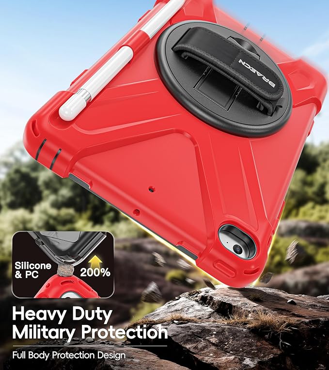 BRAECN iPad mini 5 CaseiPad mini 4 Case Heavy Duty Shockproof Protective Rugged Case with Pencil HolderHand StrapKickstand Shoulder Strap for iPad mini 5th/4th Generation 7.9 Inch for Kids