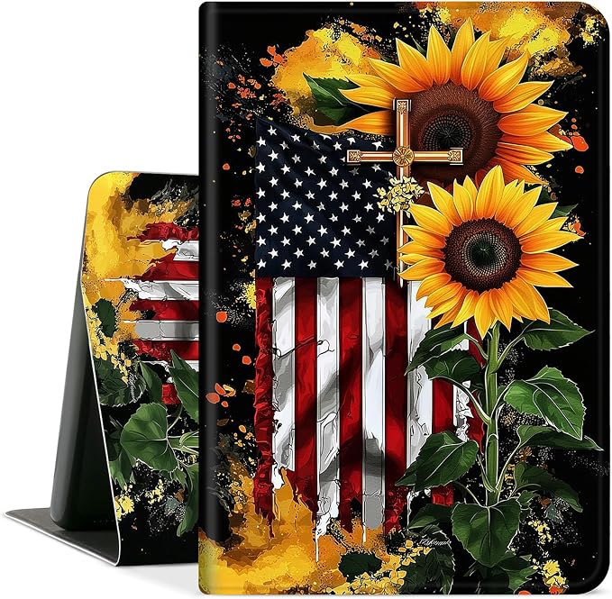 American Flag Sunflower Cross