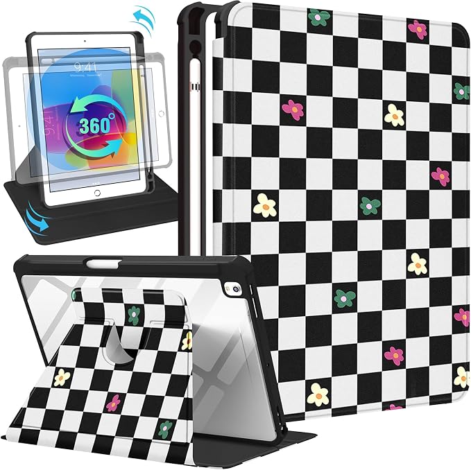 3-for iPad 789-Plaid Flower
