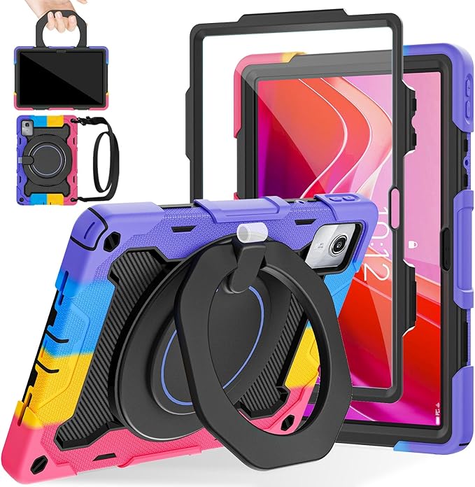 ROISKIN Case for Lenovo Tab M11 / K11 (TB-330FU/TB-330XU) 11 inch Drop-Proof Protection Cover with 360° Rotate Stand &amp Handle &amp Screen Protector &amp Shoulder Strap &amp Kids Friendly