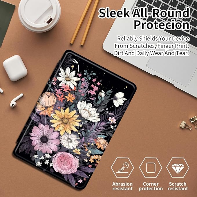 Case for Samsung Galaxy Tab S8 2022/Tab S7 2020 11 Inch (Model SM-X700/X706/T870/T875/T878) Many Flowers Theme 360 Degree Rotating Stand Smart Protective Cover for Samsung S7 Tablet