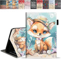 Case for Amazon Kindle Fire 7 Tablet (7 9th/7th Generation 2019/2017 Release) Slim PU Leather Cover with Card Slot &amp Auto Wake/Sleep Cute Cartoon Fox