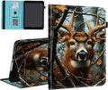 Case for iPad (A16) 11th Generation 11 Inch 2025 iPad 10th Generation 10.9 inch 2022Card Slot PU Leather TPU Case Pen Holder Auto Wake SleepDeer in Tree Forest