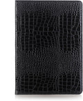 iPad Pro 1st 2nd (12.9 inch) Case for Women DMaos Synthetic Crocodile Leather Stand Folio Smart Cover Auto Sleep/Wake Document Card Holder - Black