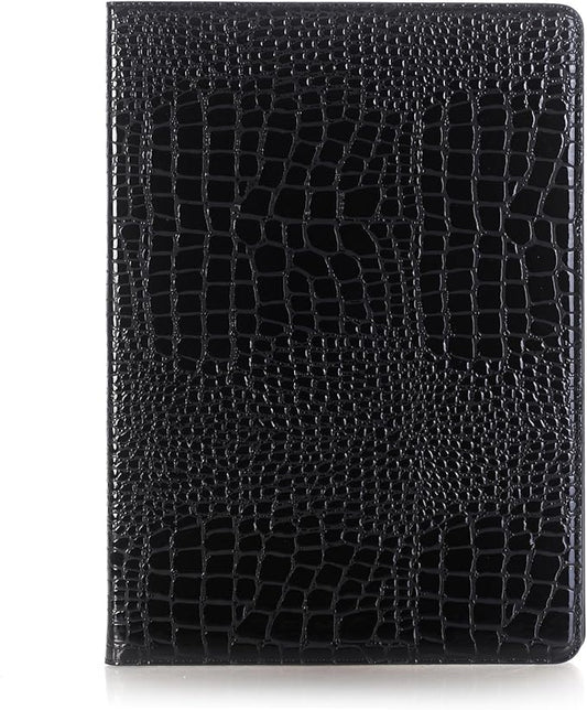 iPad Pro 1st 2nd (12.9 inch) Case for Women DMaos Synthetic Crocodile Leather Stand Folio Smart Cover Auto Sleep/Wake Document Card Holder - Black