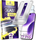 Defenslim for iPhone 17 Pro Screen Protector (2Pack) 6.3 Tempered Glass 9H Hardness Ultra HD Clear Case Friendly Easy Auto-Dust &amp Align Install Kit WonderShield