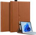 Genuine Leather Case for Microsoft Surface Pro 9/10/11 (13 Inch) with Multi-Angle Stand Magnetic Closure Pencil Holder &amp Type Cover Compatible Brown