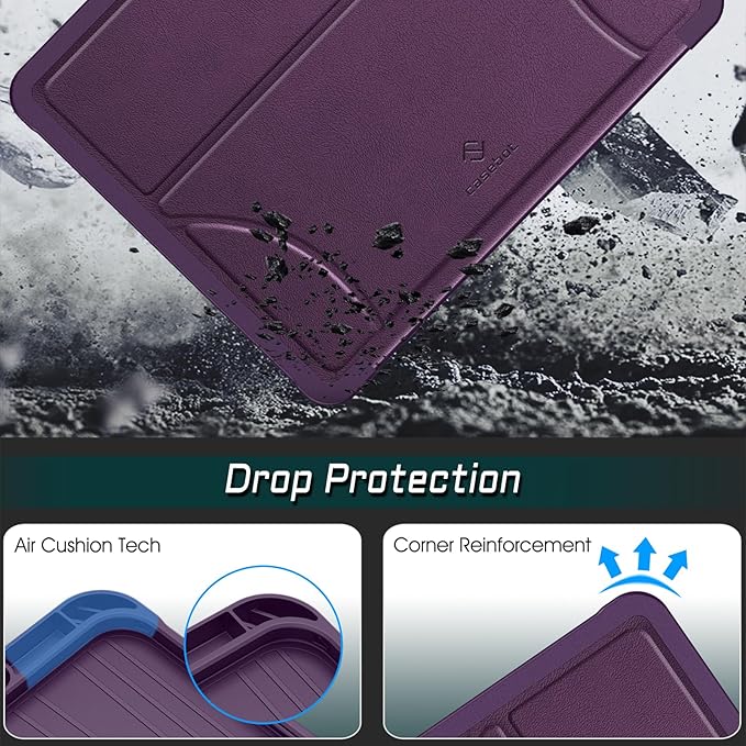 Fintie Magnetic Stand Case for iPad Air 13-inch M4/M3/M2 (2026/2025/2024) - Multiple Angles Shockproof Rugged Soft TPU Cover with Pencil Holder Auto Sleep/Wake Purple