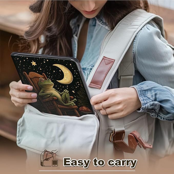 Case for Amazon Fire HD 8 &amp 8 Plus Tablet (12th/10th Gen 2024/2022/2020) Multi-Angle Viewing Leather Smart Stand Back Cover with Auto Sleep Wake Frog