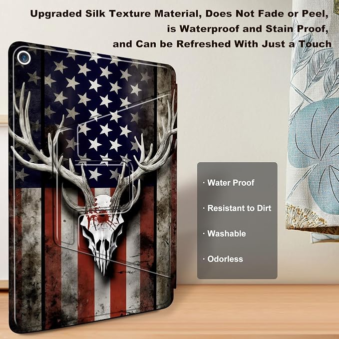 USA Flag Deer Skull