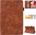 Case for Amazon Fire Max 11 (2023) Techcircle Stylish Mandala Embossed PU Leather Folio Stand Soft TPU Back Cover Slim Lightweight Elastic Band Protective Case with Pen Holder &amp Card Slots Brown