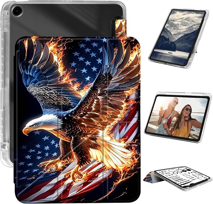 Flaming USA Flag Eagle