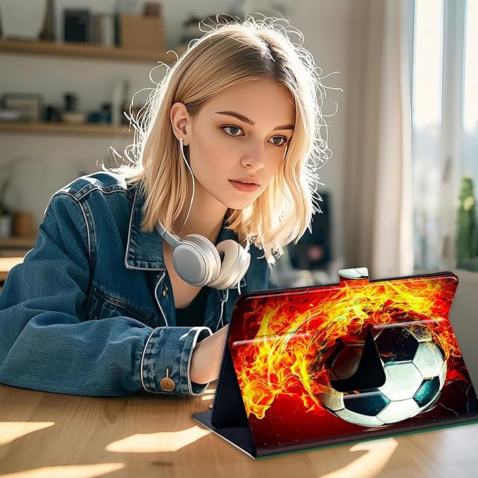 Universal 99.710.110.210.5 Tablet Case Soccer BallProtective Cover Stand Folio Case for 9-10.5 Inch TabletTablet Case Cover for iPad Samsung Other Tablet