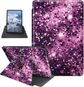 Case for iPad 10.2 Case iPad 9th/iPad 8th/iPad 7th Generation 2021/2020/2019 Purple Leopard Print Glitter Theme 360 Degree Rotating Stand Protective Cover with Auto Sleep/Wake for iPad 10.2 Tablet