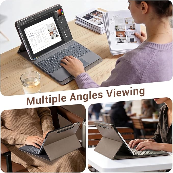 CoBak Case for Microsoft Surface Pro 12 (2025) Premium Business Cover with Multi-Angle Stand Embedded Stylus Holder Keyboard Support &amp Built-in Organizer – Tailored for Professionals