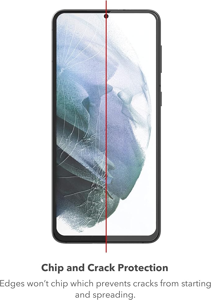 ZAGG InvisibleShield GlassFusion VisionGuard+ - Blocks Harmful High-Energy visible (HEV) Blue Light And 99% of UV Light From Your Device - Made For Samsung GS21 (6.2) - Case Friendly